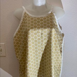 Women’s Gold/Tan Geometric Halter Blouse